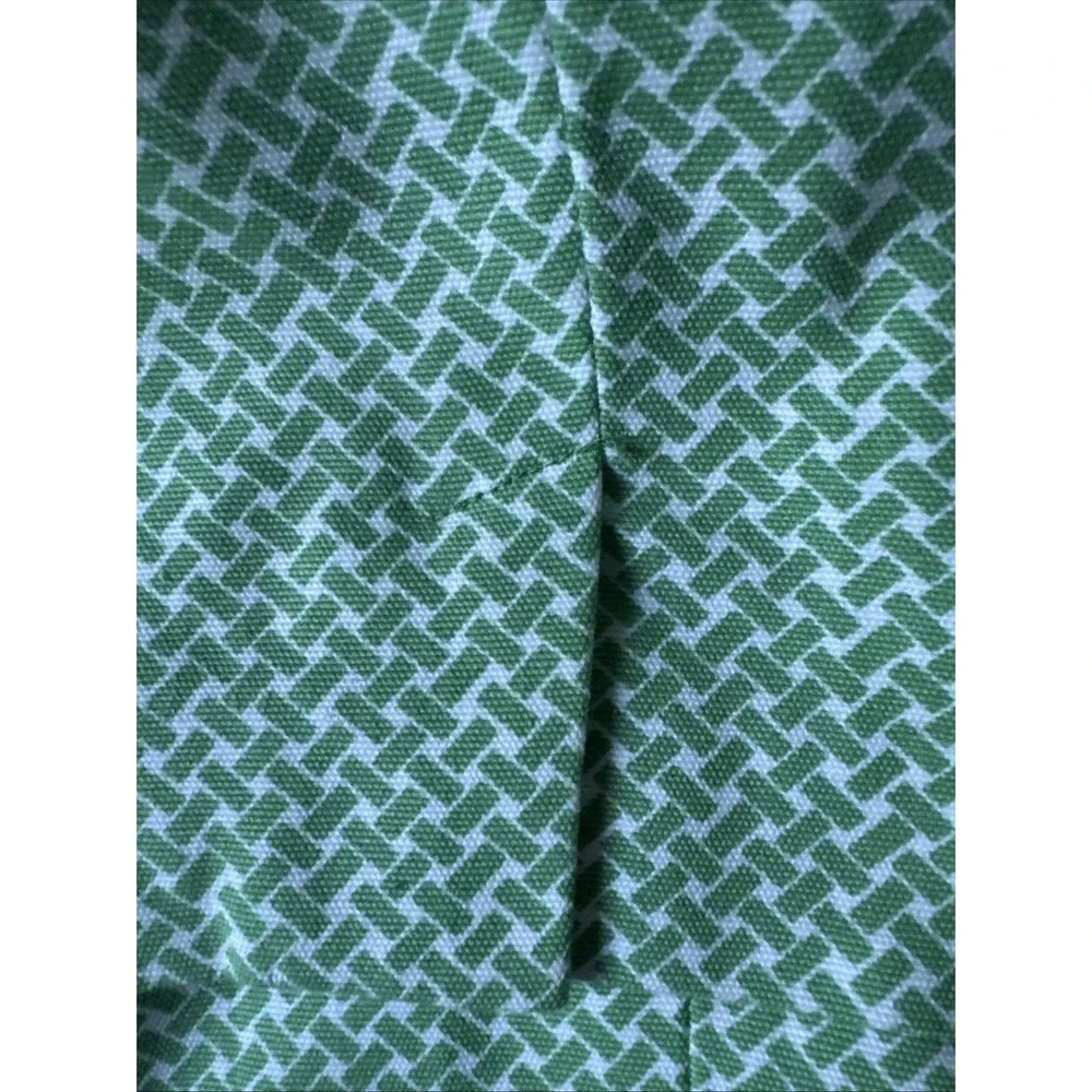 Talbots Heritage‎ Cropped Pants Women's Size 12 Green White Pattern Lattice - Picture 8 of 9